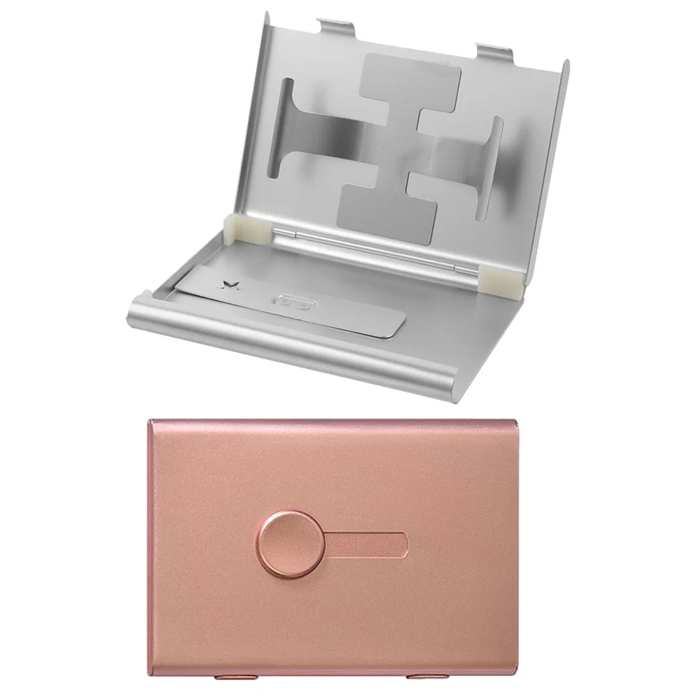 

2Pcs Small Business Cards Case Portable Pocket Cards Container Multi-use Slide Out Cards Organizer