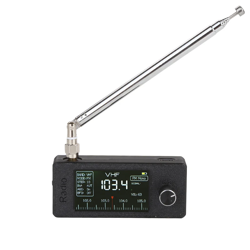 Mini Radio Updated Version ATS-mini V2 0.5-108MHz SI4732 Pocket SSB Radio 2pcs Antenna FM/AM All Band ESP32 Receiver