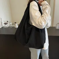 Solid Color Textured Draped Tote Bag for Women Large Capacity Shoulder Bag Versatile Lady Bags Shopping Bag 2