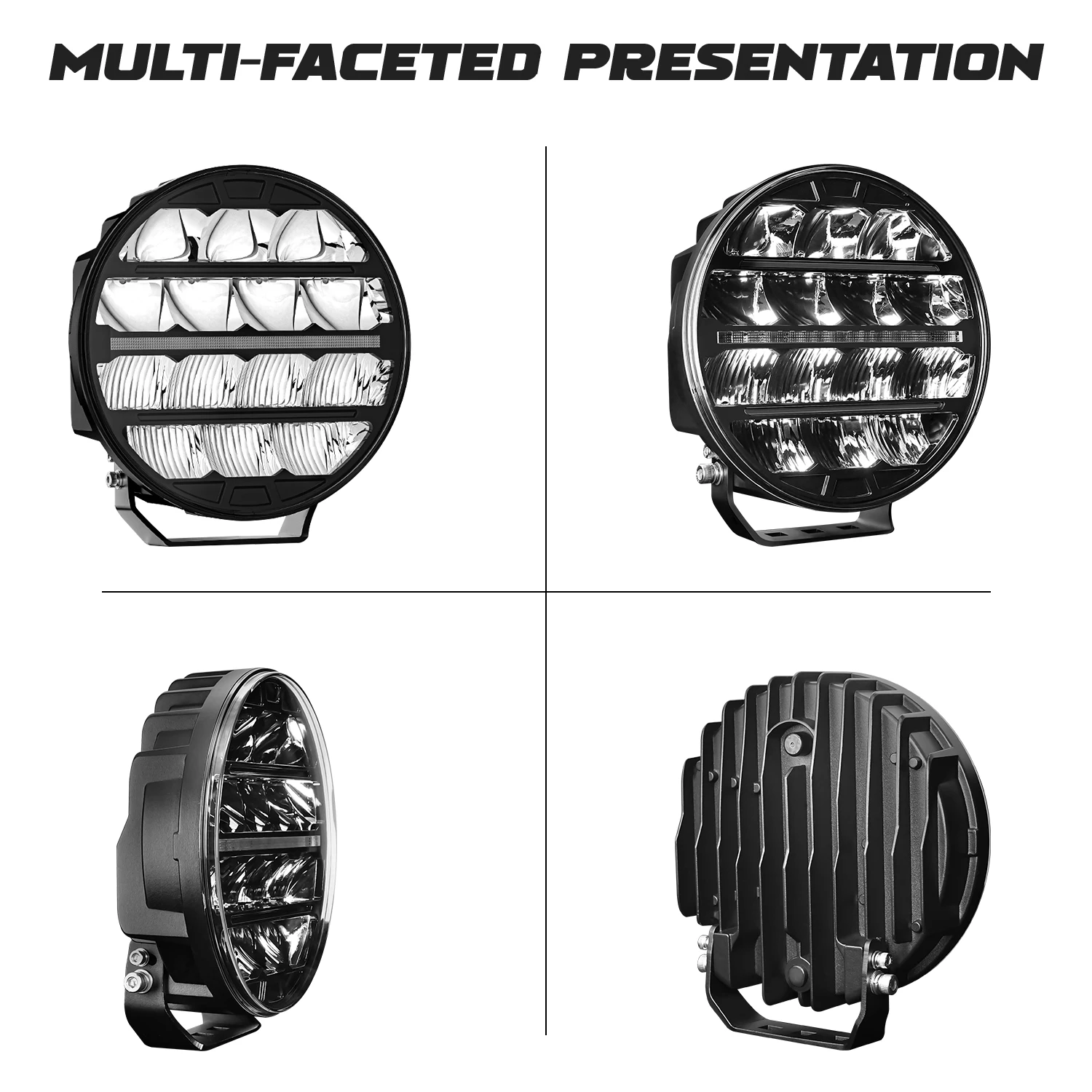 9Inch Work Headlight Bar Vehicle Len Demon Eye Light 6000K Spot Combo Barra LED