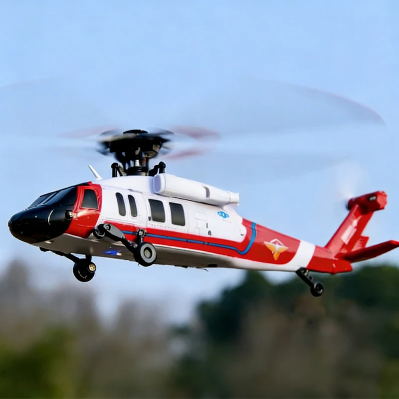 JJRC U9901 6CH RC 헬리콥터 UH-60L 브러시리스 모터 고도 유지 광학 흐름 원키 이륙 3D 롤 비행기 모델 자동차 장난감