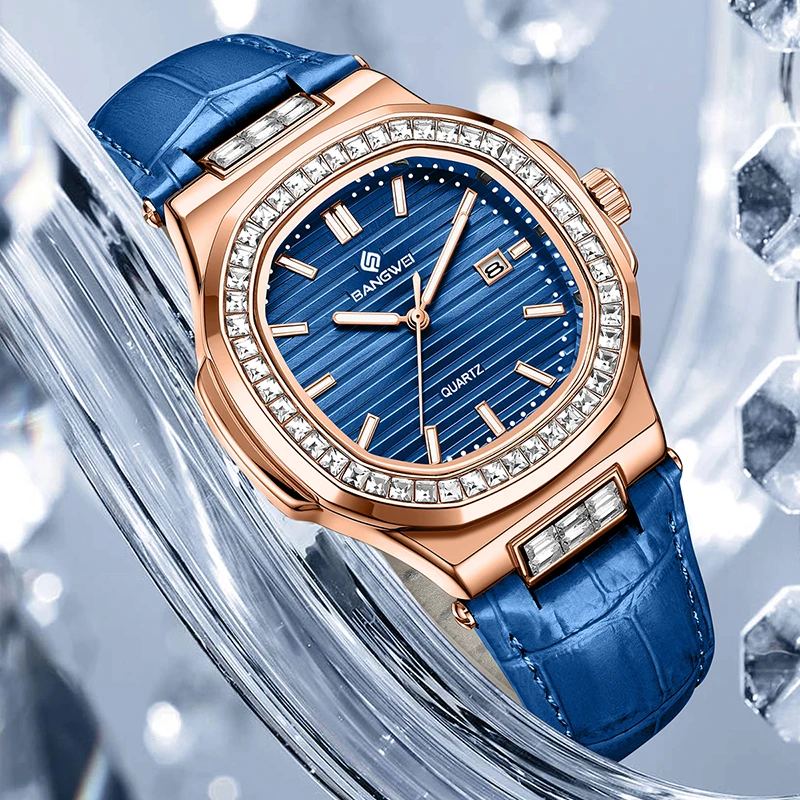 BANGWEI Top Brand Luxury Women Watch Fashion Elegant Waterproof Luminous Watch For Women Simple Square Ladies Quartz Watches