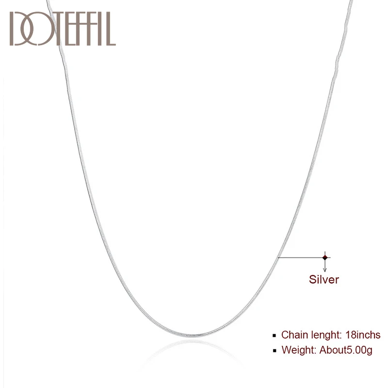 DOTEFFIL 925 Sterling Silver 10pcs/Lot 16/18/20/22/24/26/28/30 Inch 1.2mm Snake Chain Necklace For Woman Man Fashion Jewelry