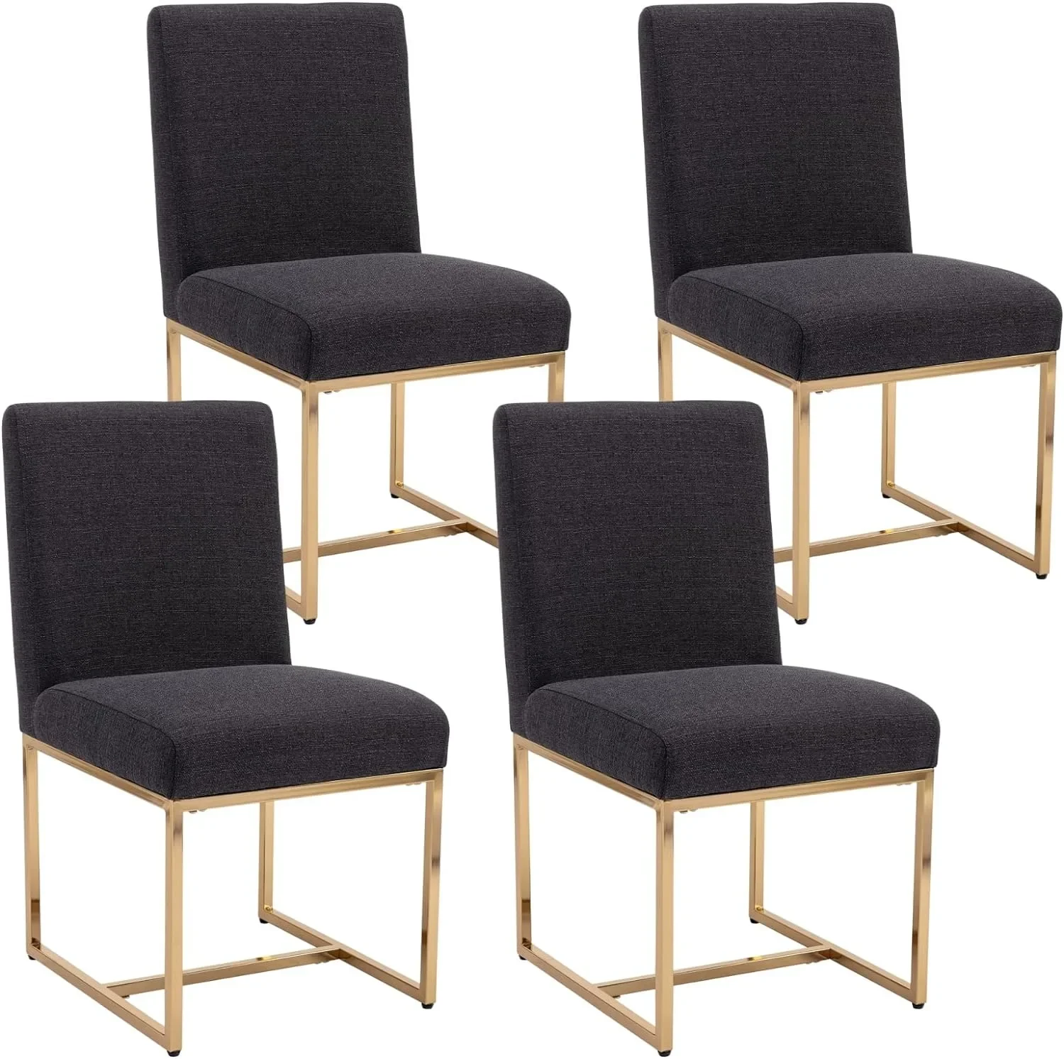 

Стулья для кухни и столовой, обеденные стулья из льняной ткани, обеденные стулья с мягкой обивкой и Полированной золотой отделкой, металлические рамки