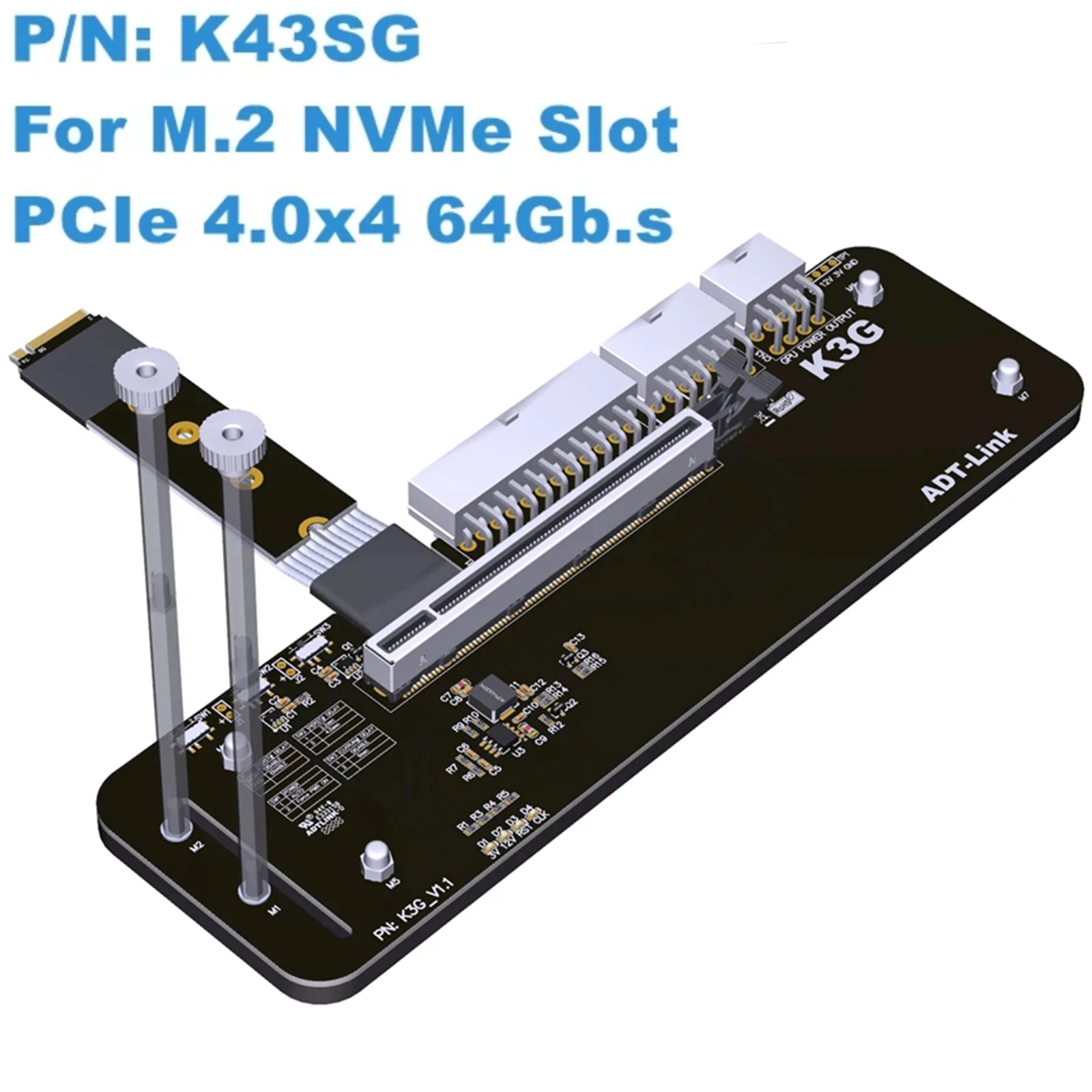 new-k43sg-40-laptop-m2-nvme-m-key-to-pcie-40-x16-connector-64gbps-pci-e-16x-to-m2-nvme-egpu-adapter-nuc-itx-stx-notebook-pc
