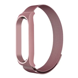 Elegant Milanese Loop Stainless Steel Magnetic Bracelet Wristband - Mi band 4 3 (3 rose powder)