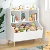 Kids Bookshelf and Toy Storage, 3-Tier Wooden Open Bookcase, Baby Book and Toy Storage Display Organizer with Spacious Top Shelf 1