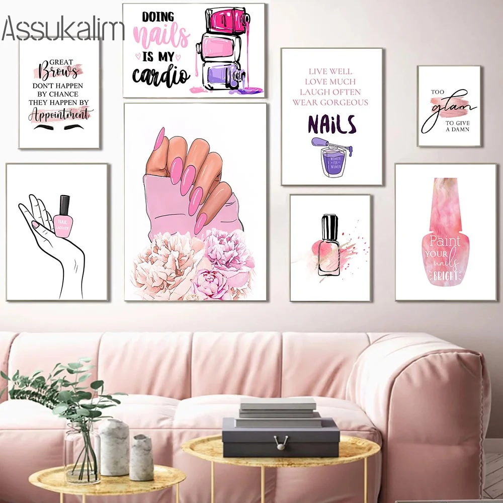Anne Print Solutions® Nail Polish In Finger Fashion For Girls Spa Poster  (Without Frame) For Spa Wall Decor Beauty Salon Poster Pack 1 Pcs Size 13  Inch X 19 Inch* Multicolour :