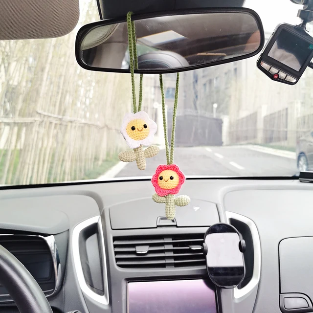 Rétroviseur intérieur de voiture pour femmes, miroir de voiture mignon,  décoration de fleurs, décor de fruits, charmant, accessoires pour  adolescents - AliExpress