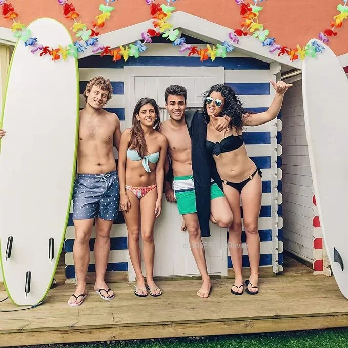 3M/2M Plastic Flower Lei Garland Hawaiian Floral Border Luau Party Flower Garland Hawaiian Party Garland Luau Summer Party Decor