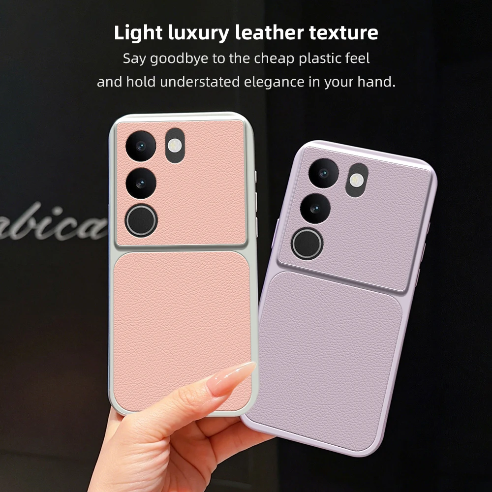 Luxury Leather Case with Lens Protection - Matte Finish Back Cover