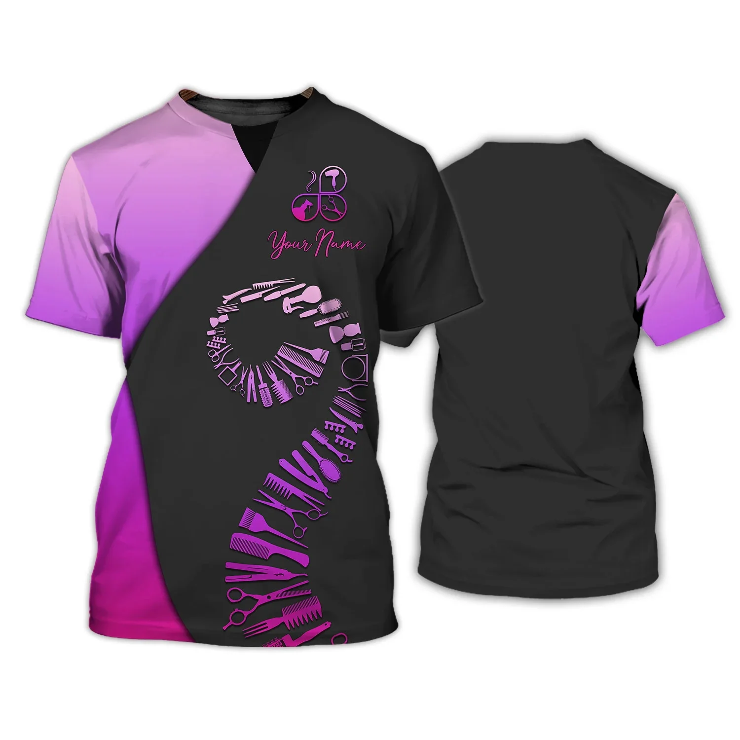 Sommer Herren T-Shirt Friseur personalisierte 3D gedruckt Unisex T-Shirt Hair Cut Shop Uniform Friseur Muster T-Shirt DW182 – Detail 33