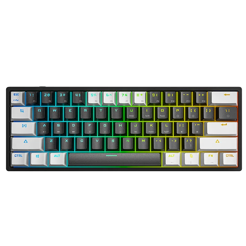 Mini Gaming Mechanical Keyboard 61 Keys Type-C Blue Switch RGB Lights Adjustable Ergonomics Wired Keyboard For Gamer Laptop PC 