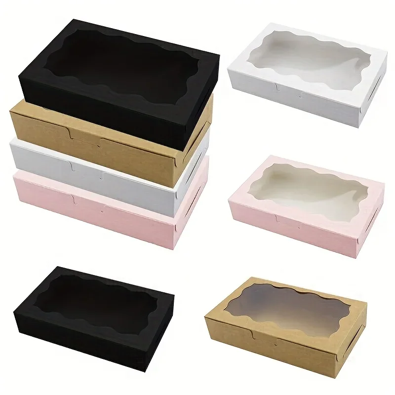 10/20/25/30pcs Cake Boxes with Window, Transparent Bakery Boxes for Pastry, Chocolate, ... - SKU CBW01753 - UGI Packaging