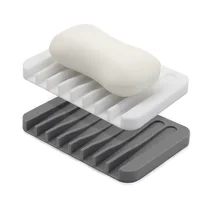 Bathroom Silicone Soap Dish Drain Bath Drain Soap Rack Kitchen Countertop Sponge Rack Drying Tray 6