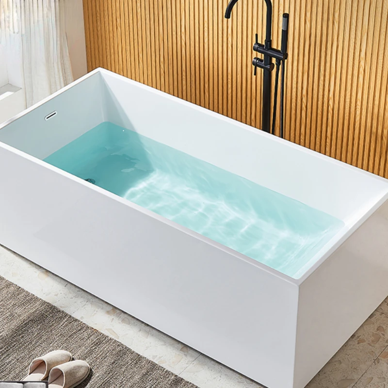 

Household Small Apartment Insulated Bathroom Adult B & B Internet Celebrity Acrylic Thin Edge Bathtub Basin 1-1.7M