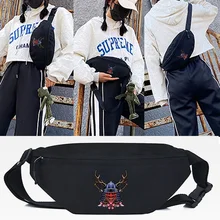 

New Waist Bag Deer Head Monster Print Chest Packs Male Durable Shoulder Bag for Phone Travel Women Belt Pouch Crossbody Bum Bag