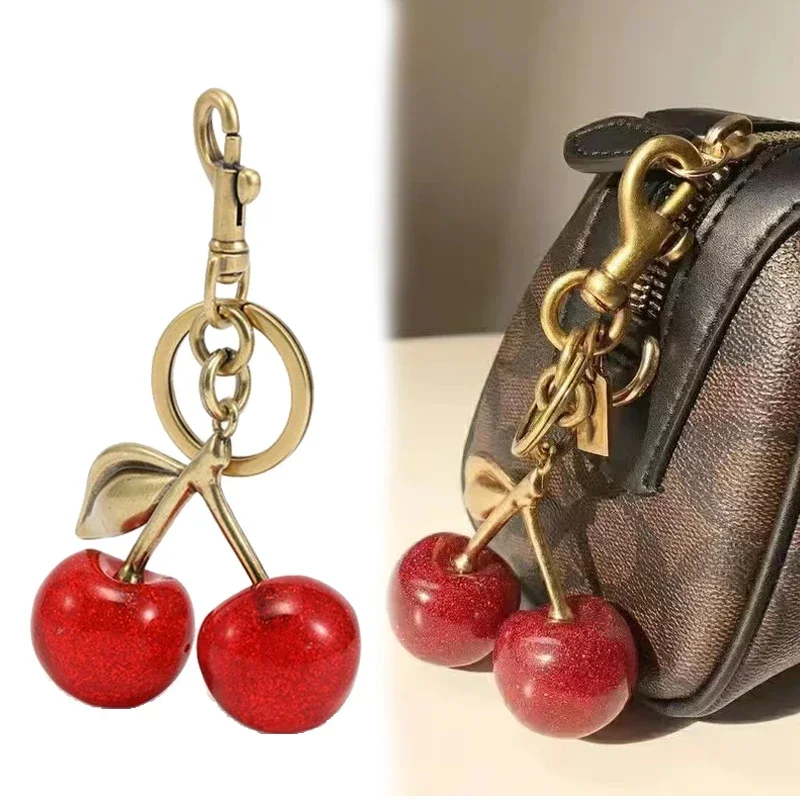 Handbag Pendant Keychain Handbag Pendant Keychain Women's Exquisite Internet-famous Crystal Cherry Car Accessories High-Grade Pendant