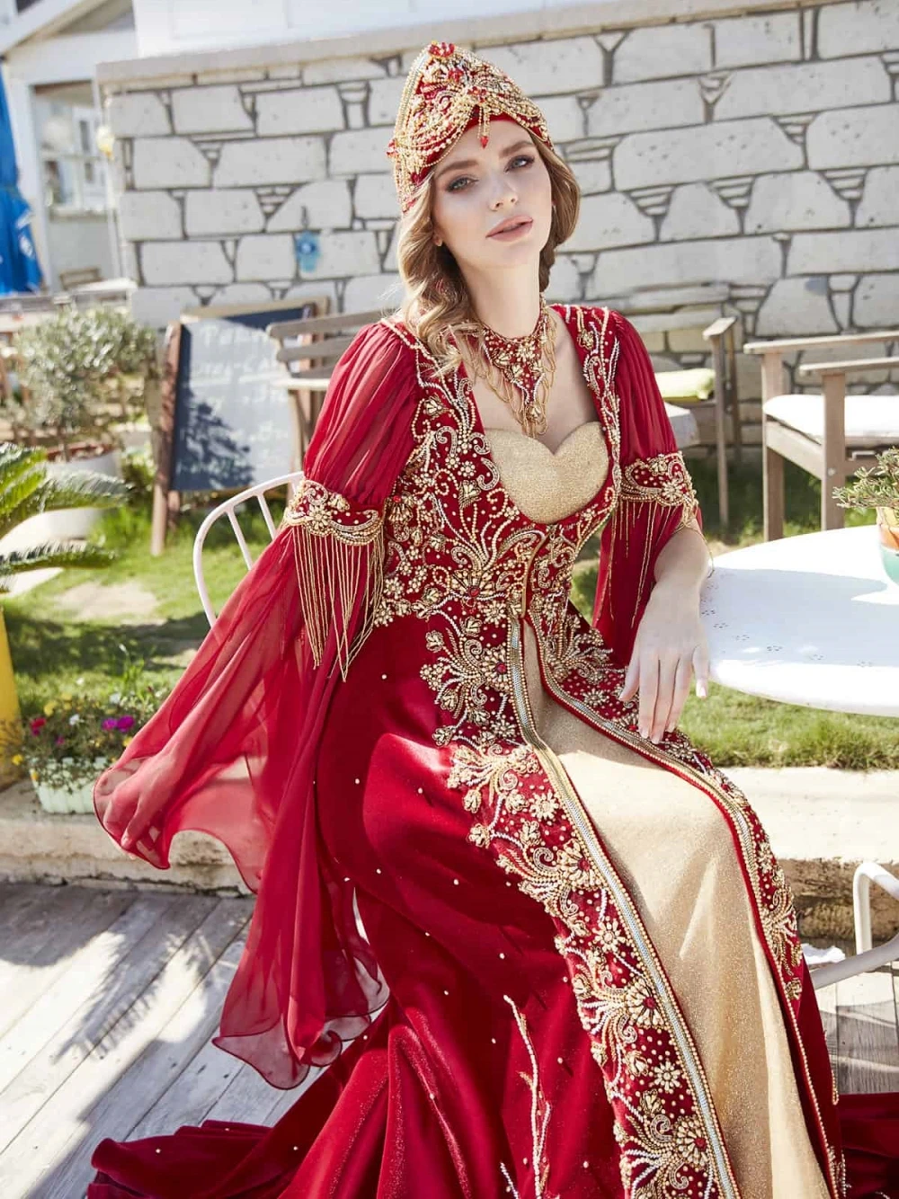 Burgundy Long Turkish Henna Party Dress – Sultan Dress