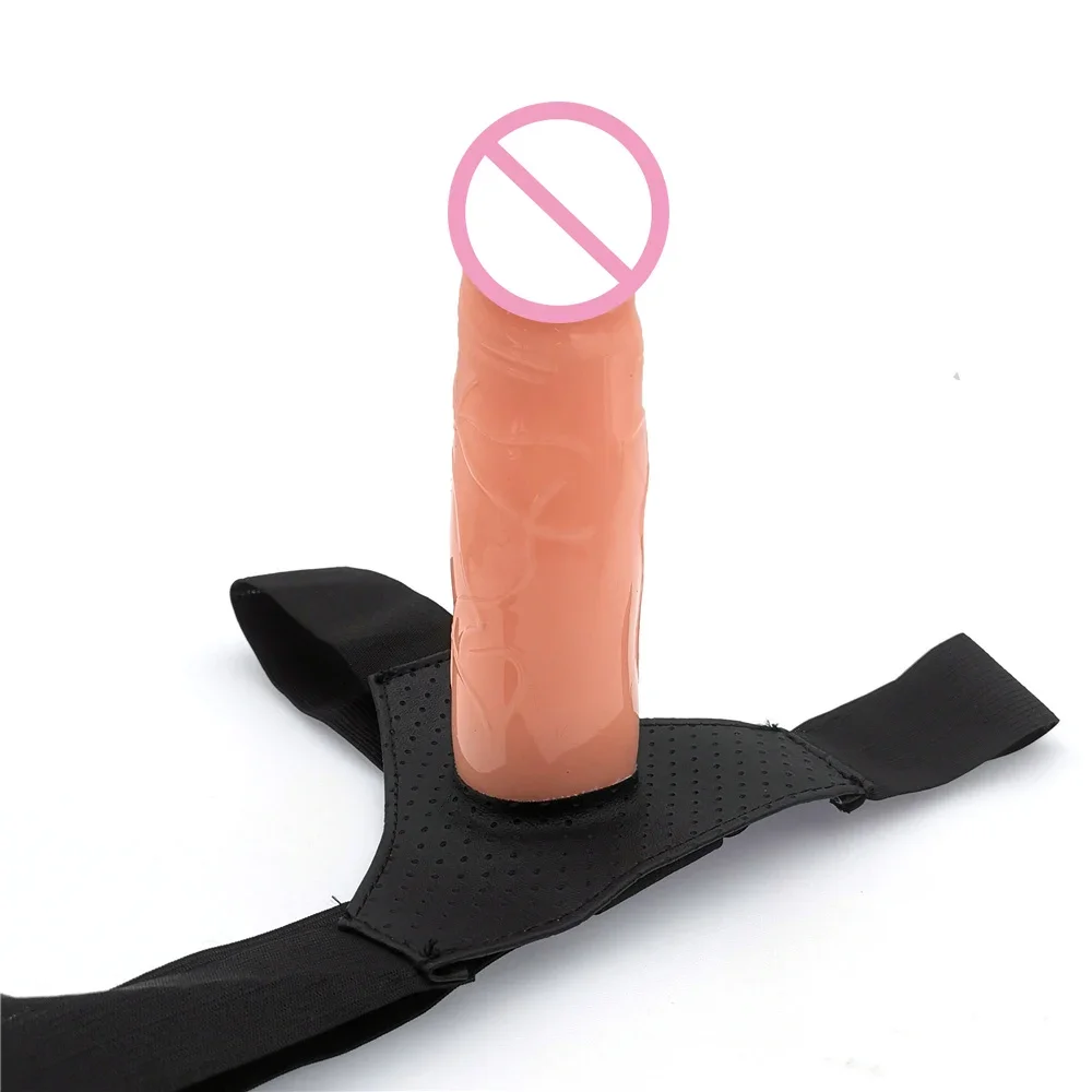 Men Strap On Dildo Panties Wearable Hollow Penis Lengthen Sleeve Strapon Dildo Pants Harness Belt for Man Sex Toys For Woman Gay
