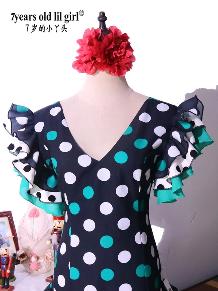 Raenseen Ballettkleid Für Mädchen - Flamenco Tanzrock Mit Elastischer Taille