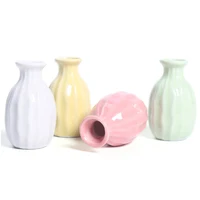 Ins Ceramics Flower Vase Nordic Hydroponics Vases Creative Room Decor Mini Flower Plant Bottle Pots Table Ornament Colorful Vase 2