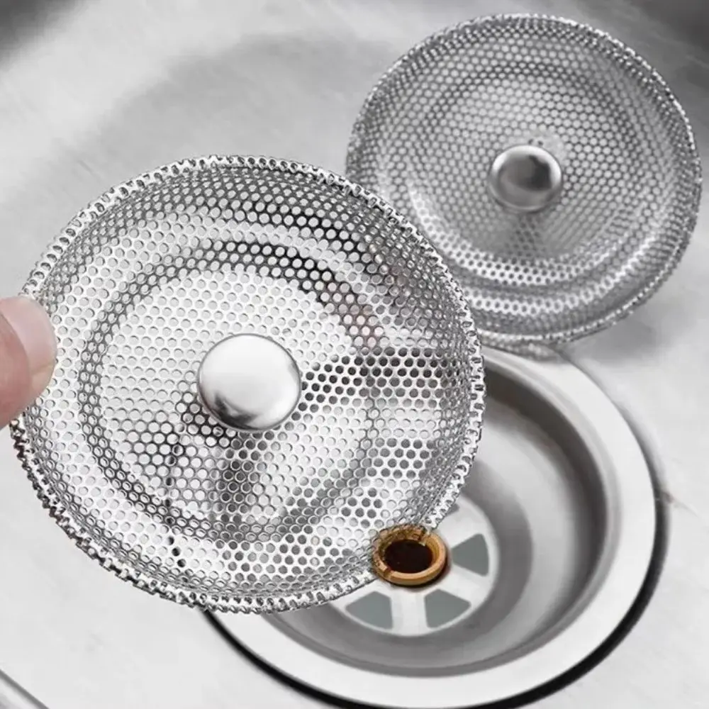 New Stainless Steel Kitchen Sink Filter Mesh Hair Catcher Water Basin Strainer Bathroom Accessories Drain Hole Trap Waste Screen 5