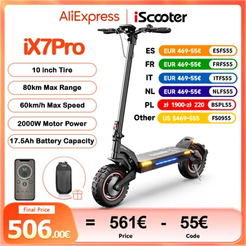 Ix7pro-patinete eléctrico de doble conducción, Scooter de 10 pulgadas, antideslizante, todoterreno, velocidad de 60 KM/H, con aplicación, 17,5 Ah, 2000W