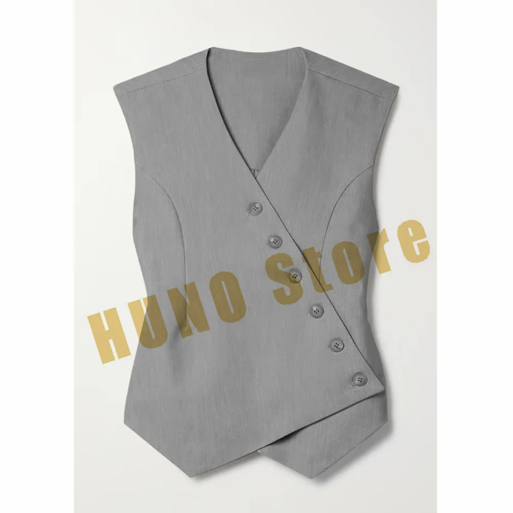 Dress Vests Women's Vest Tops Elegant Slim Fit Fashion Design Women's Asymmetric Vest Single Breasted Open Cardigan Tops dress vests