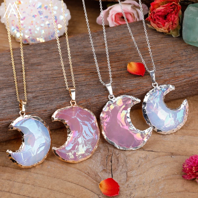 14kt Gold Diamond and Opal Moon Necklace | Breckenridge Jewelers