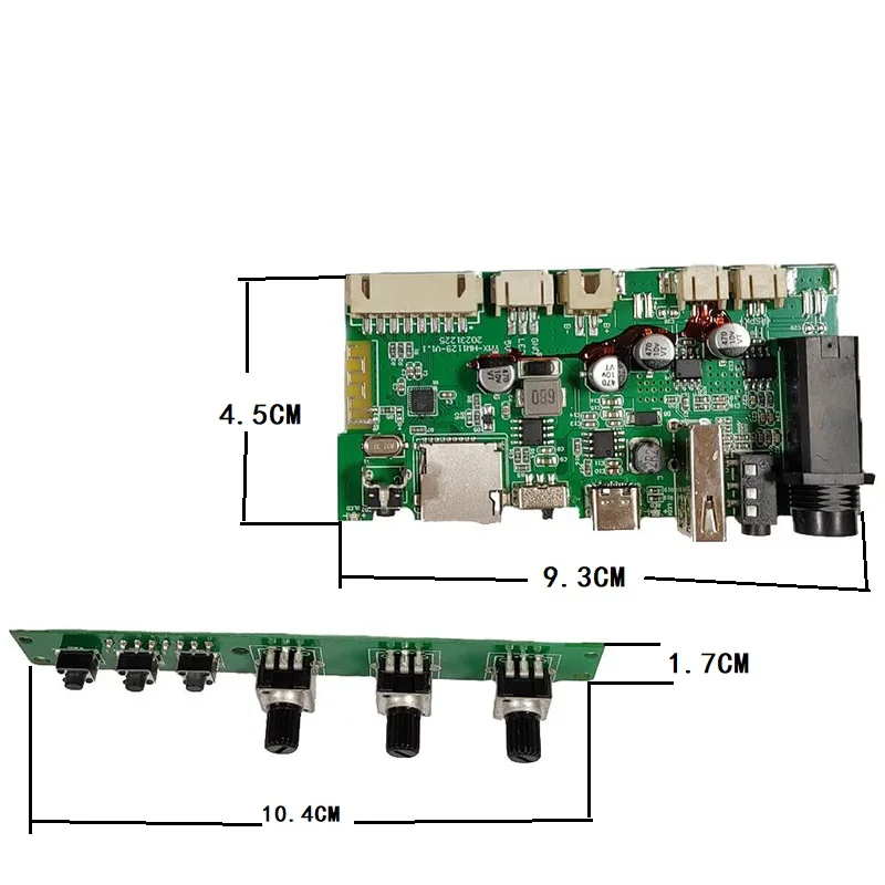 Bluetooth TWS Multi functional 7-color karaoke microphone speaker PCBA7.4V 12W * 2 karaoke amplifier board mini audio module kit