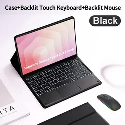 Premium Wireless Keyboard Cover for 11 - Inch Tablet, Enhanced Protection & Functionality (Black Backlit 4 BMS)