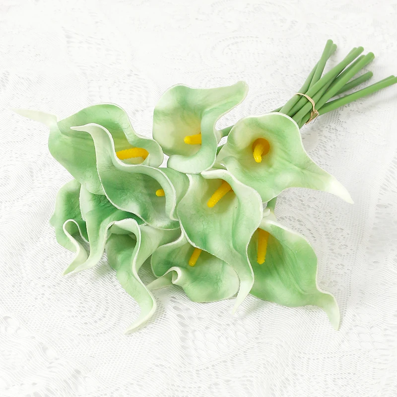 5 Stücke PU Calla Lilie Simulation Blumen für Wohnkultur Floral Arte Set Garten Hochzeit Dekoration Blumenstrauß DIY Vase Ornament – Detail 28