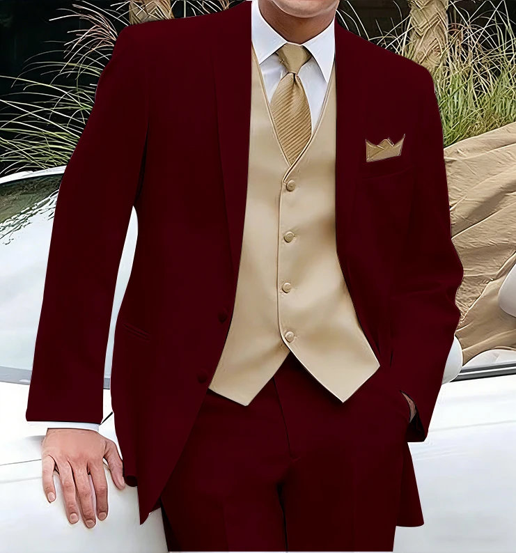 Tuta Uomo 2 Pezzi Slim Fit - Completo Elegante Moderno Per Matrimonio O Affari, Colore Nero, Taglie Disponibili - 3