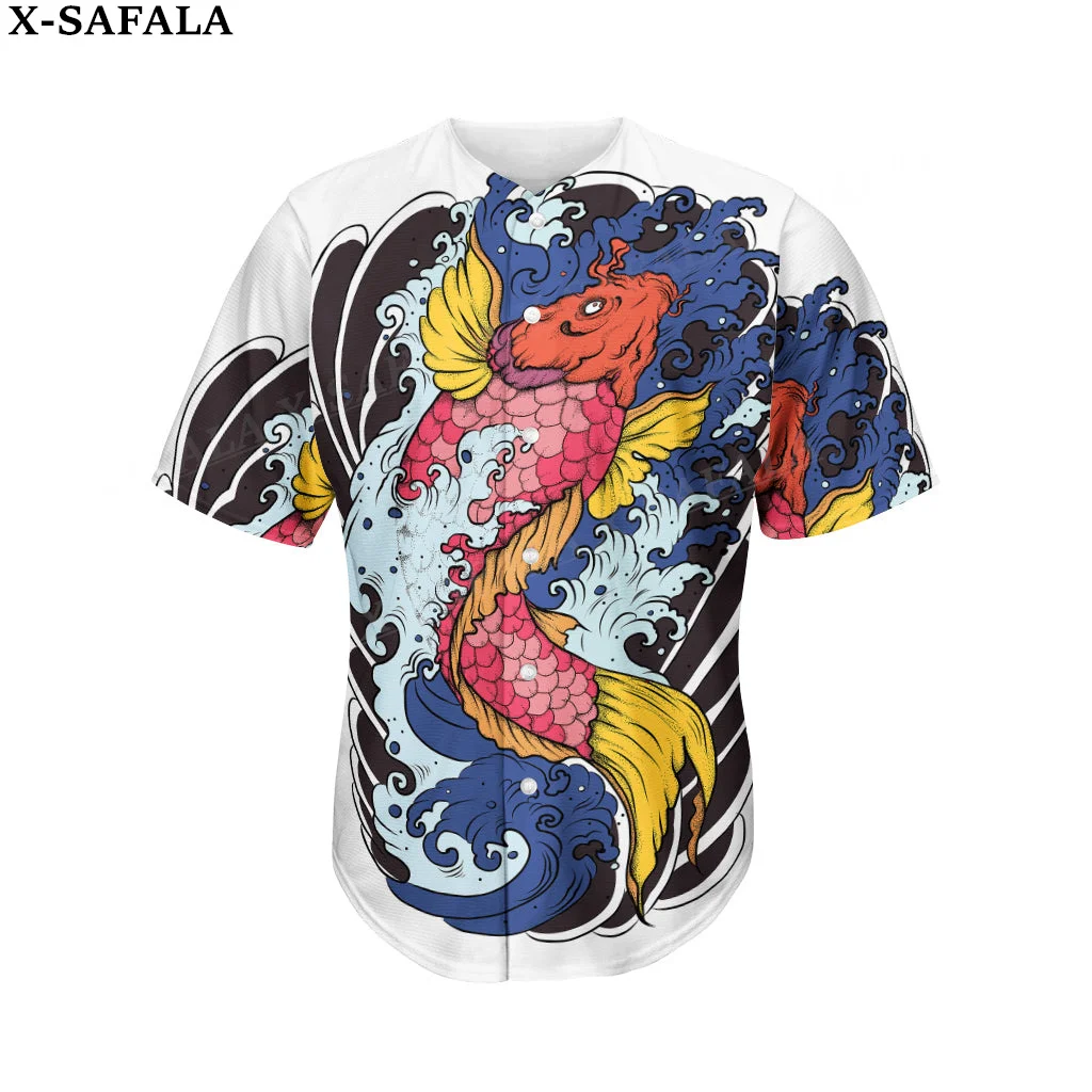 

Японская Маска самурая Oin Tattoo, тигровый дракон, бейсбольная Джерси, летняя рубашка, мужские топы, футболка большого размера в стиле хип-хоп