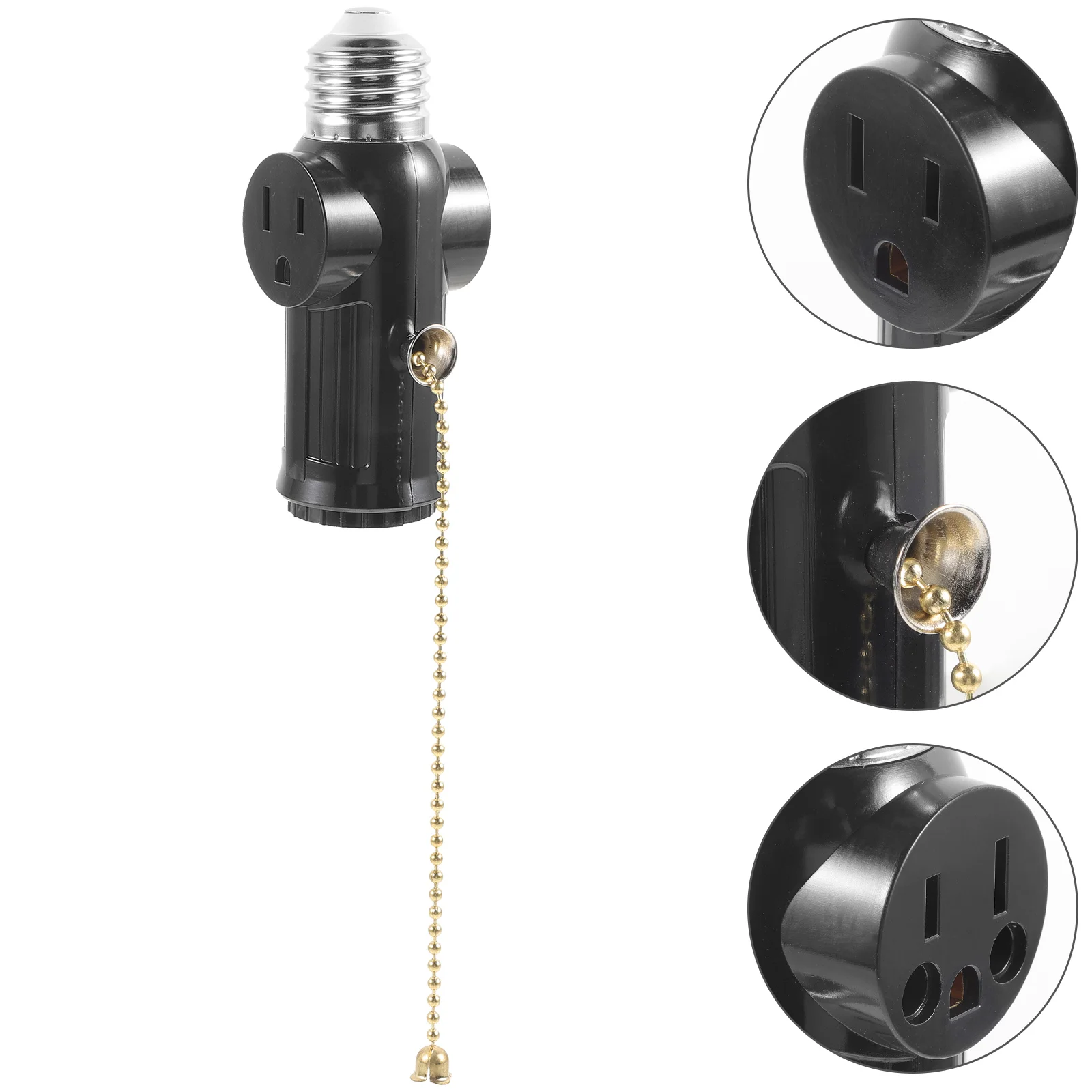 

US Standard E26 Split-fire Dual Three-plug Lamp Holder Conversion with Zipper (zipper Model) Light Bulbs Outlet Splitter