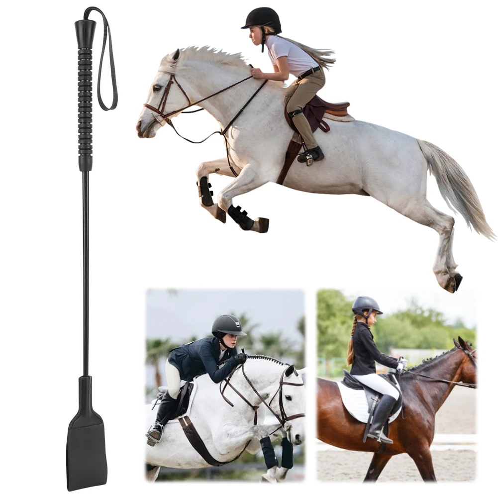 21Inch Equestrian Training Horse Whip PU Leather Outdoor Portable Pointer Equestrianism Horse Crop for Equestrian Sports