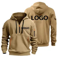 Nouveau pull de sport européen pour hommes avec fermeture éclair et poches sur les bras, personnaliser votre Logo, housse de pull à capuche et 1