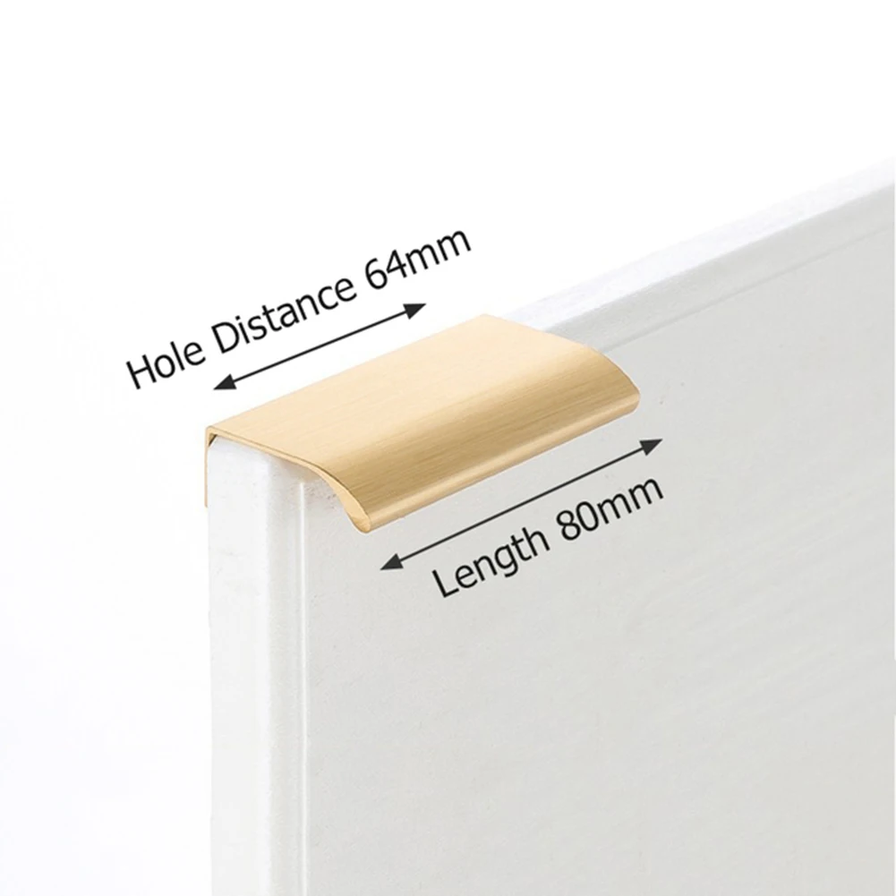 

1pc Handle With 2pcs Screw For Closets Cupboards Shoe Cabinets Doors 80/120/150/200/300/400mm Drawer Concealed Pulls