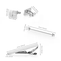 Tie Clips & Cufflinks & Pins 3 PCS Set Wed Man Shirt Cufflink For Mens Brooch Pisa Tie Pin Cuff Links Fashion Jewelry Accessory 5