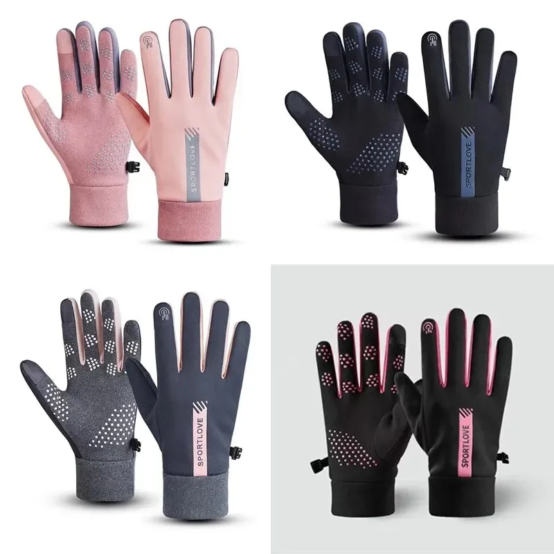 Sports Gloves Womens Autumn and Winter Sports Warm Waterproof and Anti Slip Cycling Wind Cold Resistant Outdoor Activity