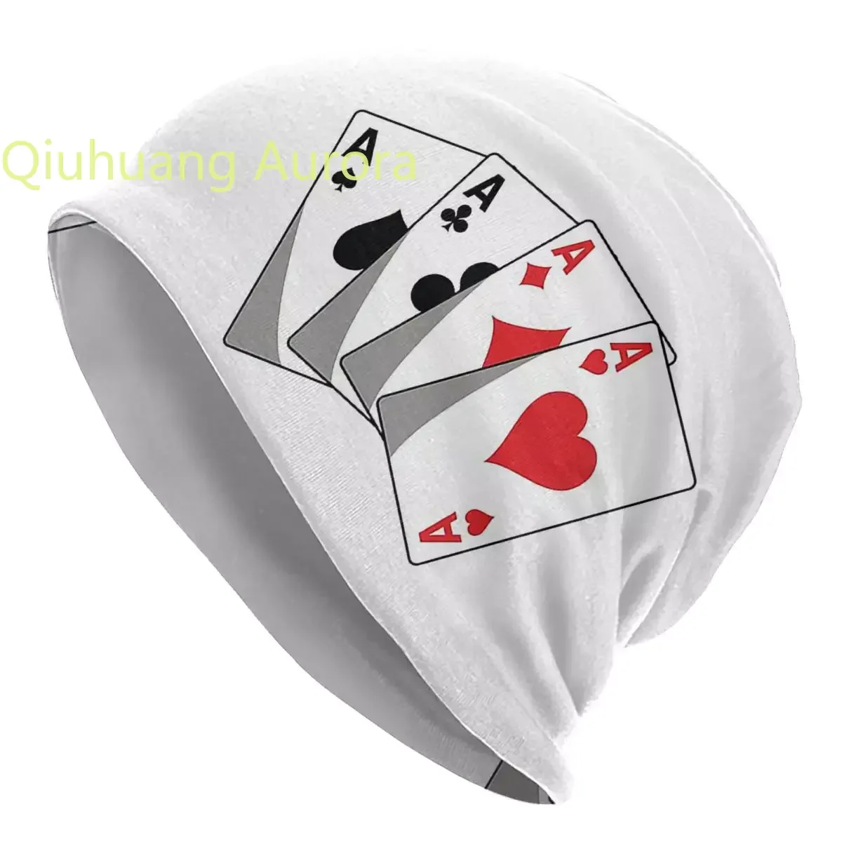 

Poker Four Suits Warm Knitted Cap Hip Hop Bonnet Hat Autumn Winter Outdoor Beanies Hats for Unisex Adult