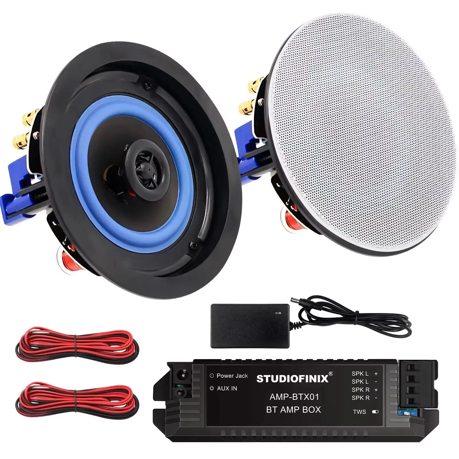 STUDIOFINIX 160W 4인치 매립형 2웨이 풀레인지 블루투스 천장 스피..