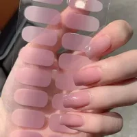 Semi-cured Gel Nail Stickers Solid Color Nail Semi-baked Tips Full UV Nail Need Decals Paste Lamp N0R7 Ideal Gift Beauty Tool 1