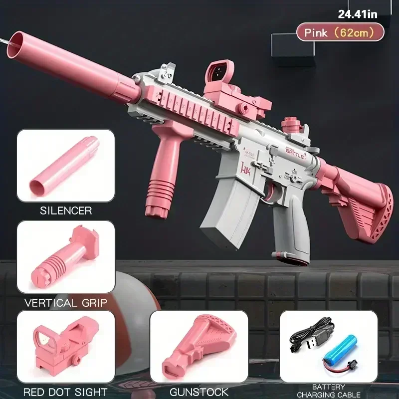 New Water Gun Electric Glock Pistol Shooting Toy Full Automatic Summer Beach Outdoor Fun Toy For Children Boys Girls Adults Gift 6