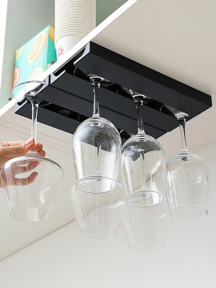 Kfuche Wohnzimmer No-Punch Weinglas Halter Kunststoff Einschenken Rack Unter Schrank Wein Storage Rack Glas Grobeta Glashalter