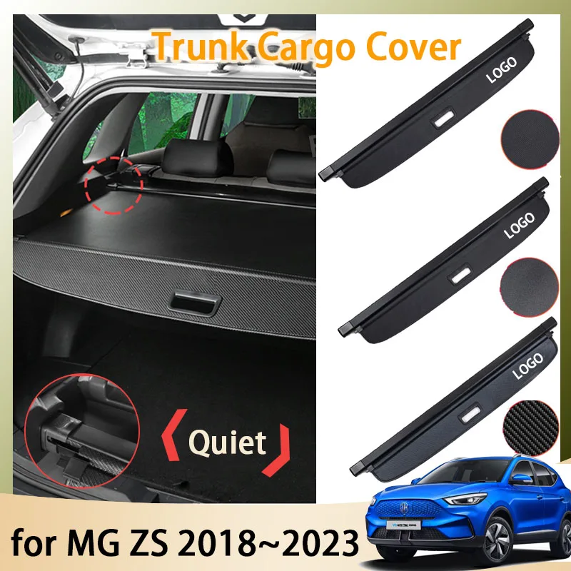 Carbon Fiber for MG ZS MGZS EV MGZSEV Auto Trunk Curtain Mat Rear Curtain Retractable Anti-peeping
