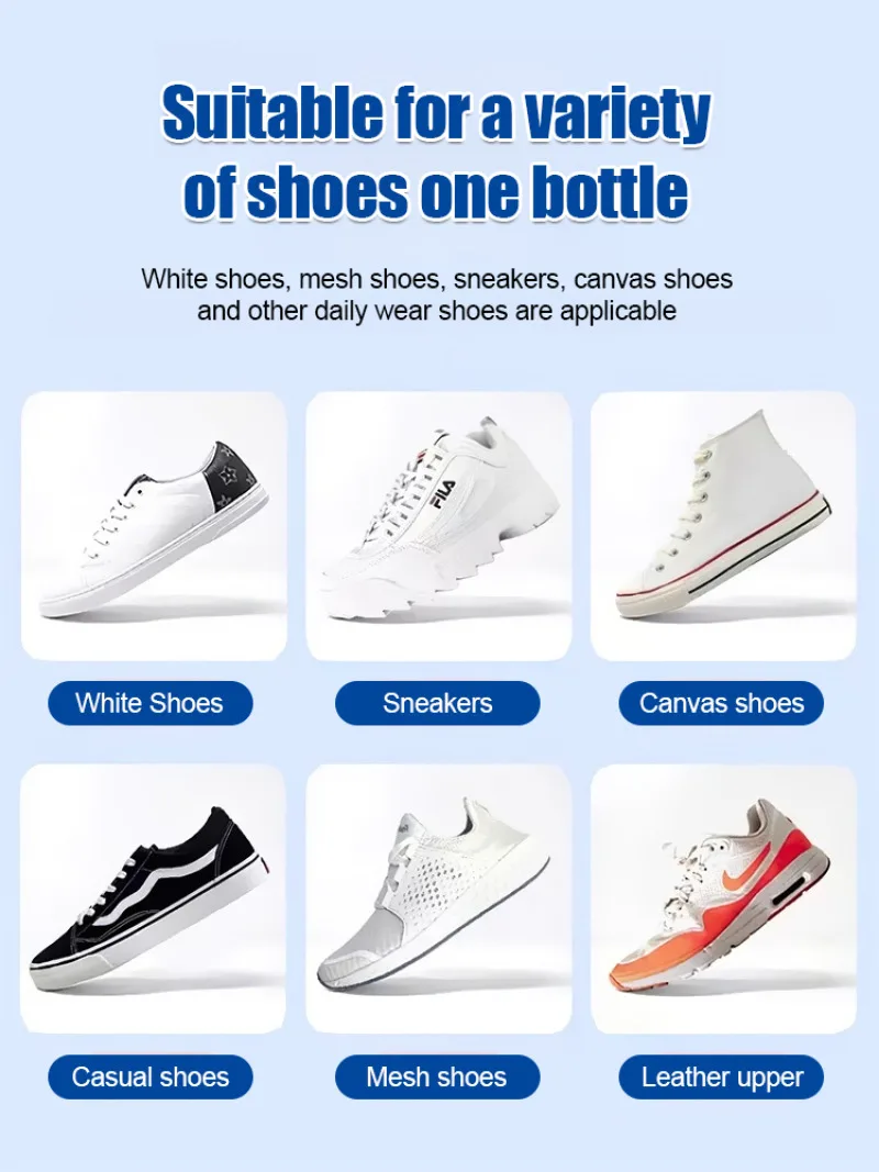 White shoes foam cleaner for dry cleaning and stain removal