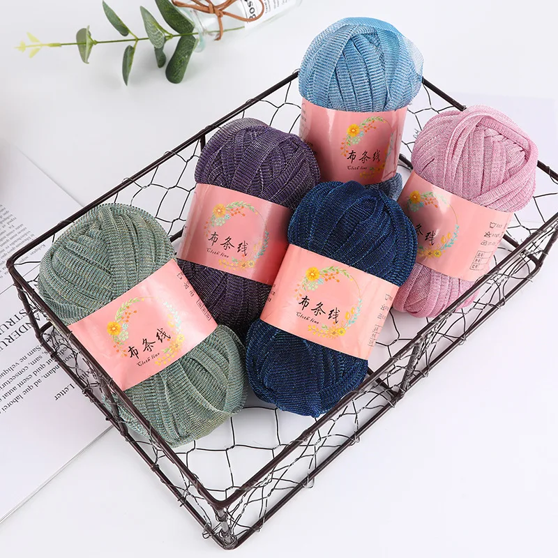 Thick Knitting Yarn Elastic Fabric Cloth T Shirt Yarn Spaghetti for Hand DIY Bag Blanket Cushion Crochet DIY Bags Crafts