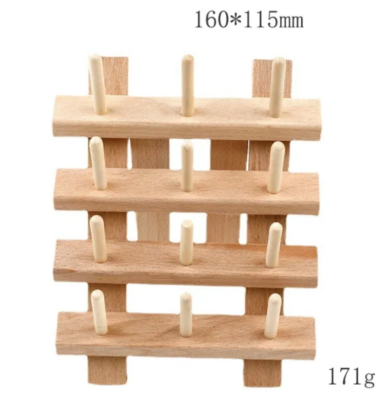 Wall Mounted 32 Spools Sewing Thread Rack Brown Metal Sewing Thread Holder  